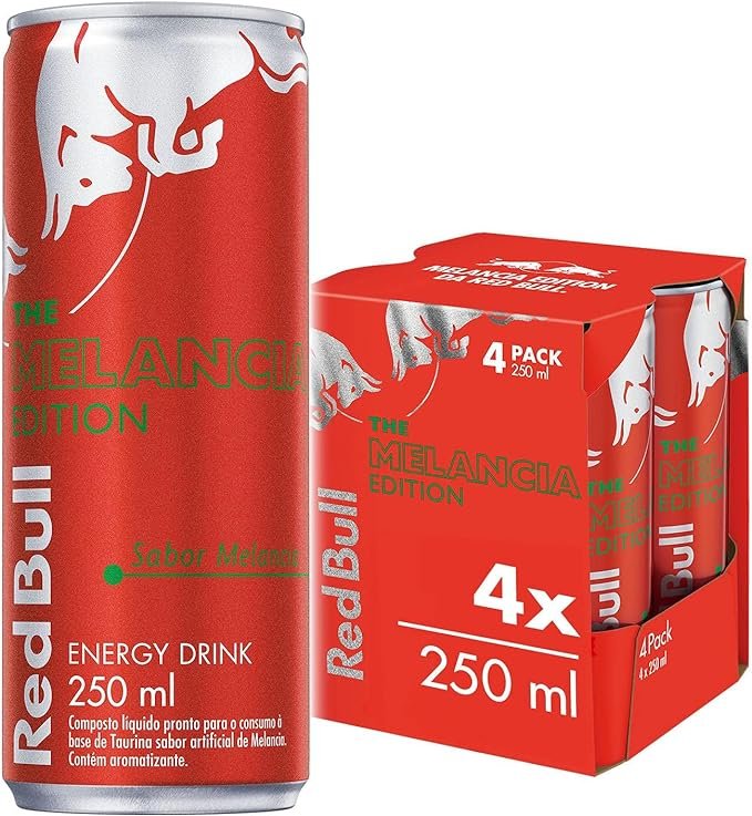 Pack de 4 Latas Red Bull Energético, Melancia, 250 ml