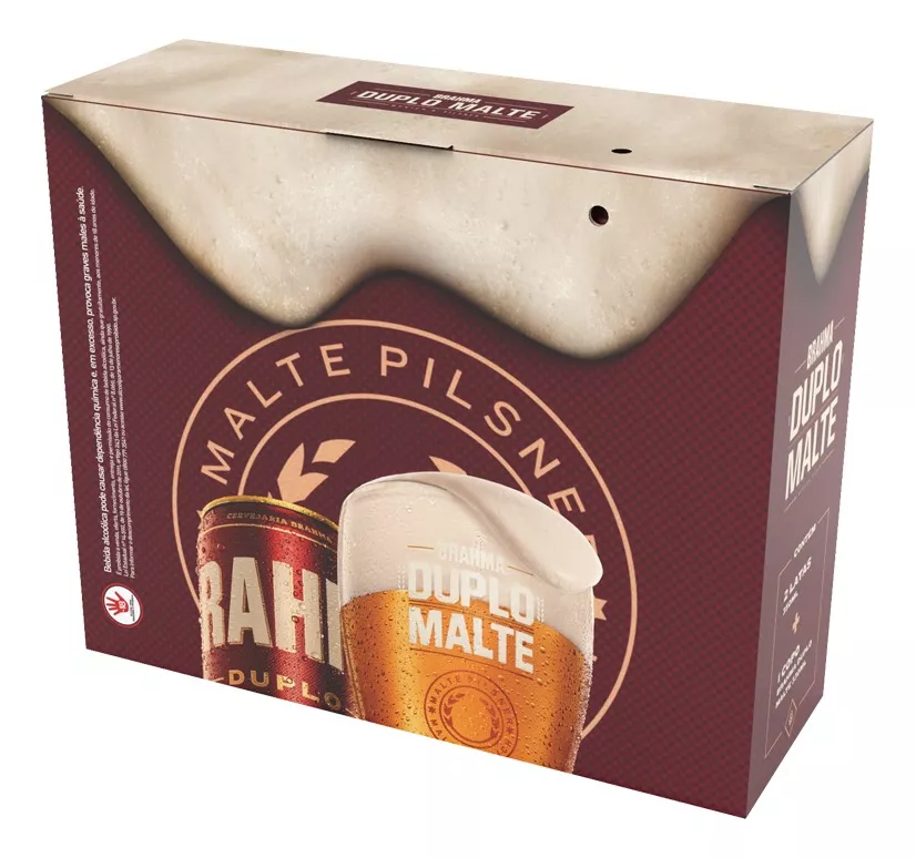 Kit Brahma Duplo Malte 350ml 2 Unidades + Copo Brahma - Imagem 2