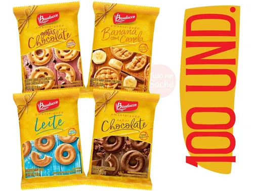 Biscoitos Amanteigados Sortidos Bauducco Em Sache 100 Sachês