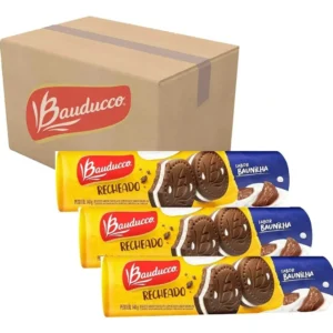 Biscoito Recheado Baunilha 140g Bauducco Caixa 56 Un