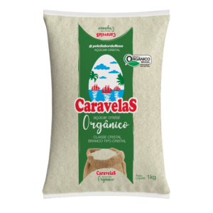 AÇÚCAR CRISTAL ORGÂNICO CARAVELAS 1KG - FARDO COM 10 UNIDADES