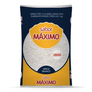 Arroz Branco Maximo 1kg - Fardo com 10 Unidades