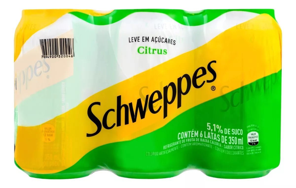 Pack Refrigerante Citrus Schweppes Lata 6 Unidades 350ml Cada